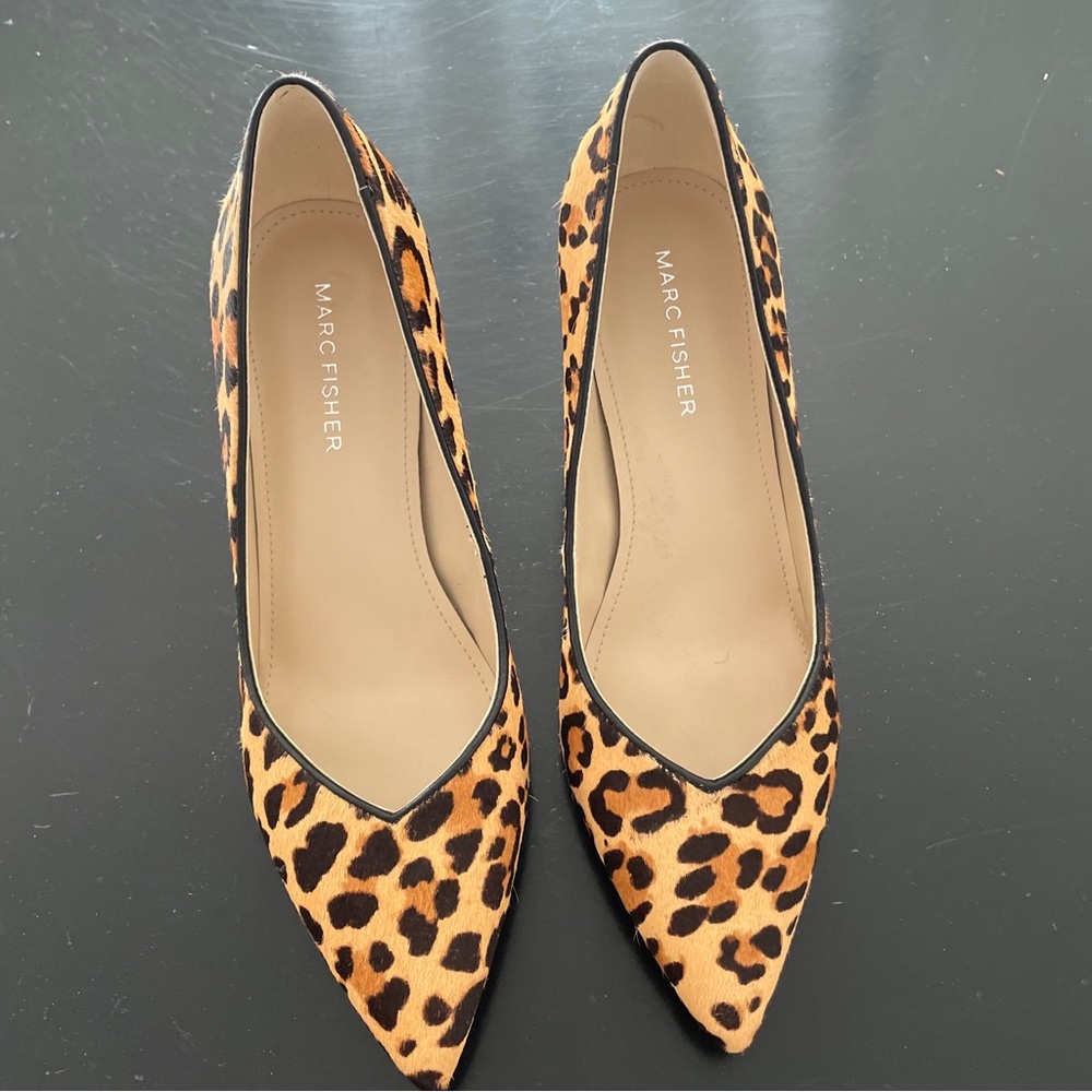 Marc Fischer sz 6.5 leopard pumps w chunky comfy heel